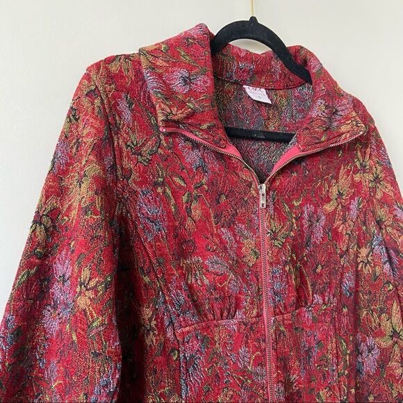 C.M.C (Colour Me Cotton) Boho Double Pocket Tapestry Swing High Low Jacket - Picture 9 of 15